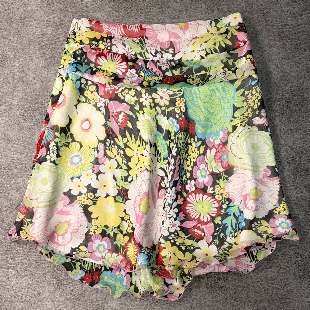 Floral Whimsy Colorful Draped Skirt